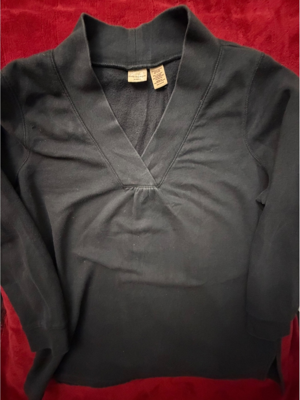 Covington Women's Black V-Neck Pullover Sweater Size 20/22W